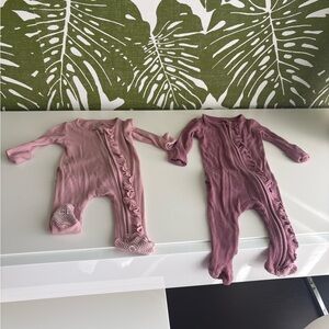 Set of two Pink Ruffled Kids One Piece Set💕